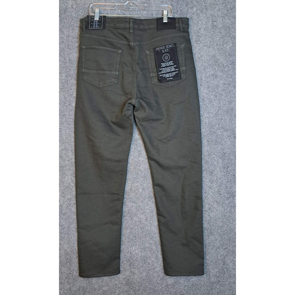 VGB Vintage Genes Black Men's Denim Jeans Green Olíve 36W X 32L Slim Fit Stretch